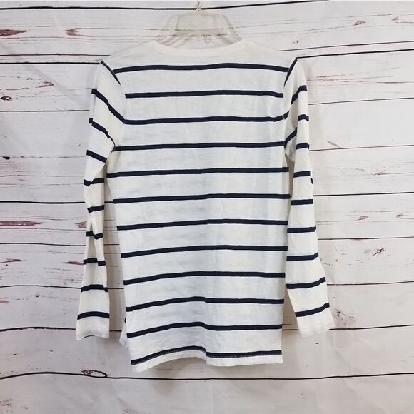 MADEWELL Black White Striped V-Neck Top - Picture 4 of 5
